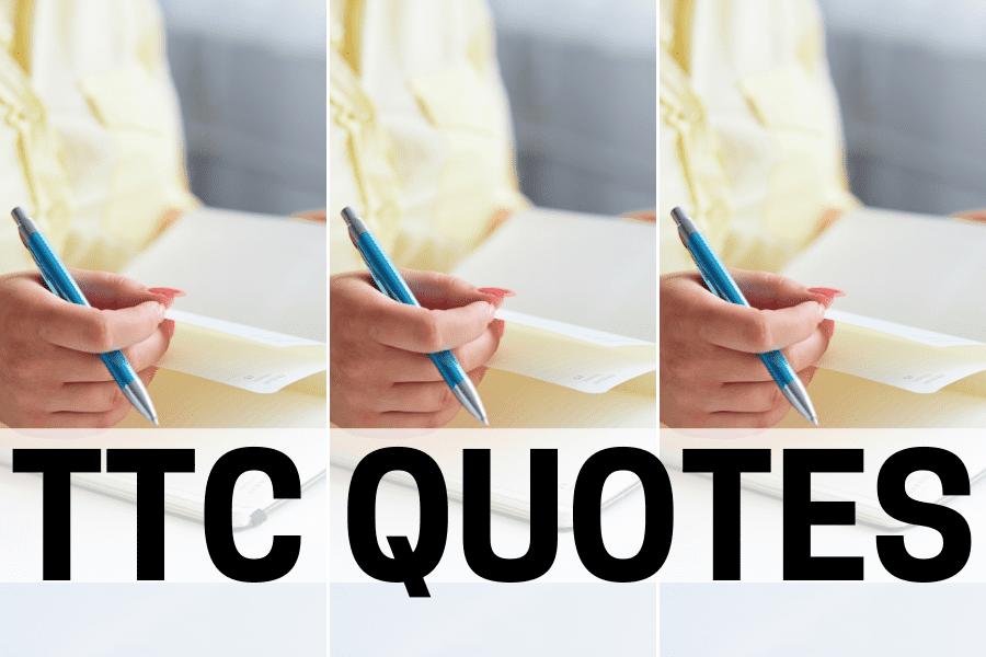 woman journaling, ttc quotes on fertility