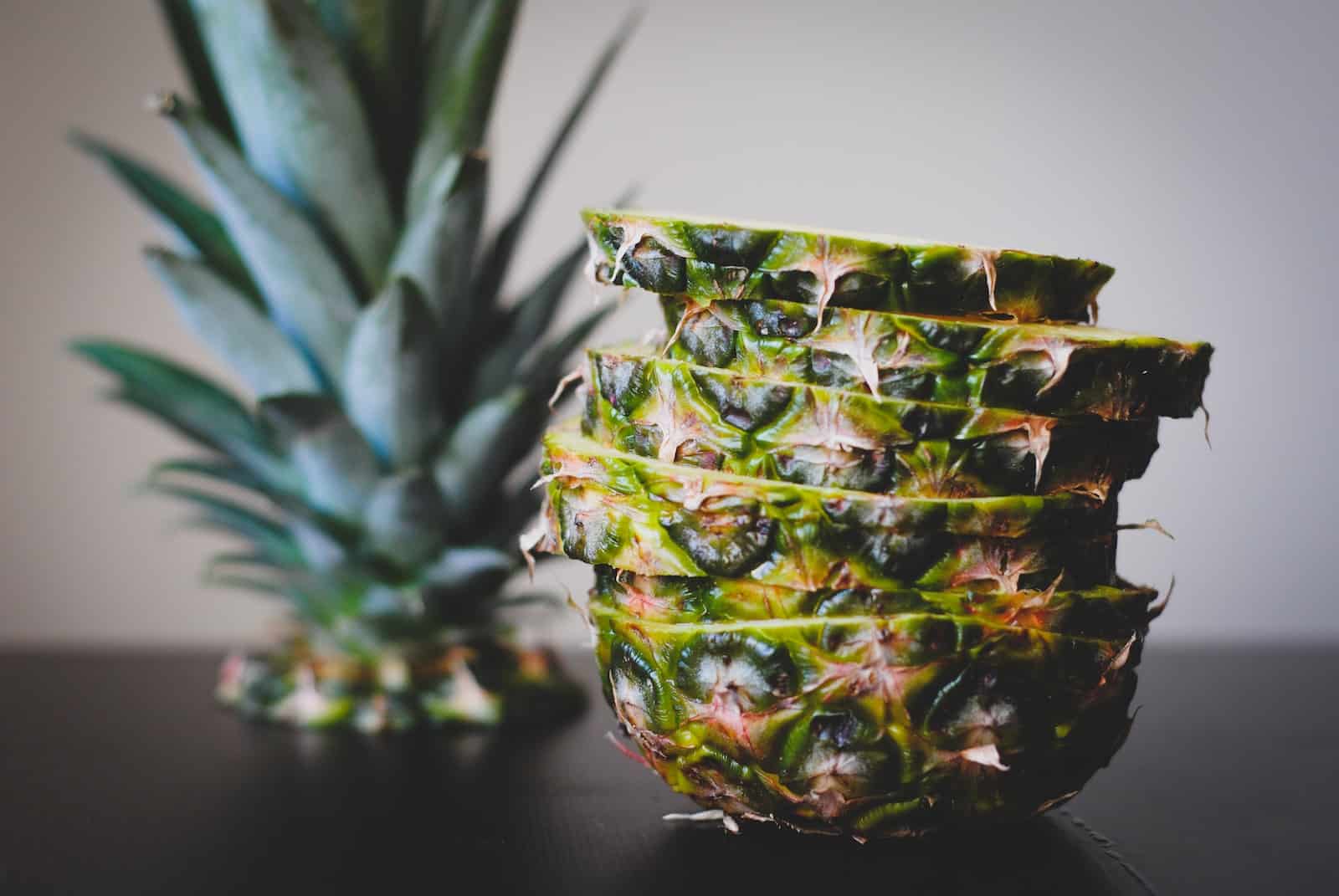 macro photography of pineapple fruit, pineapple fertility