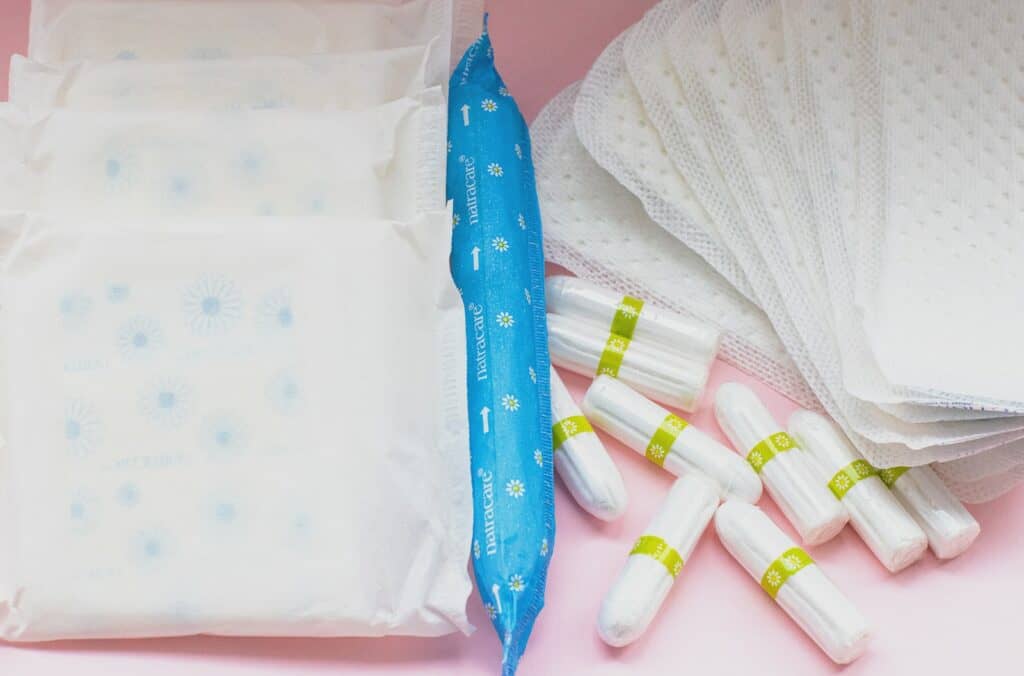 blue and white plastic pack, ovulation bleeding