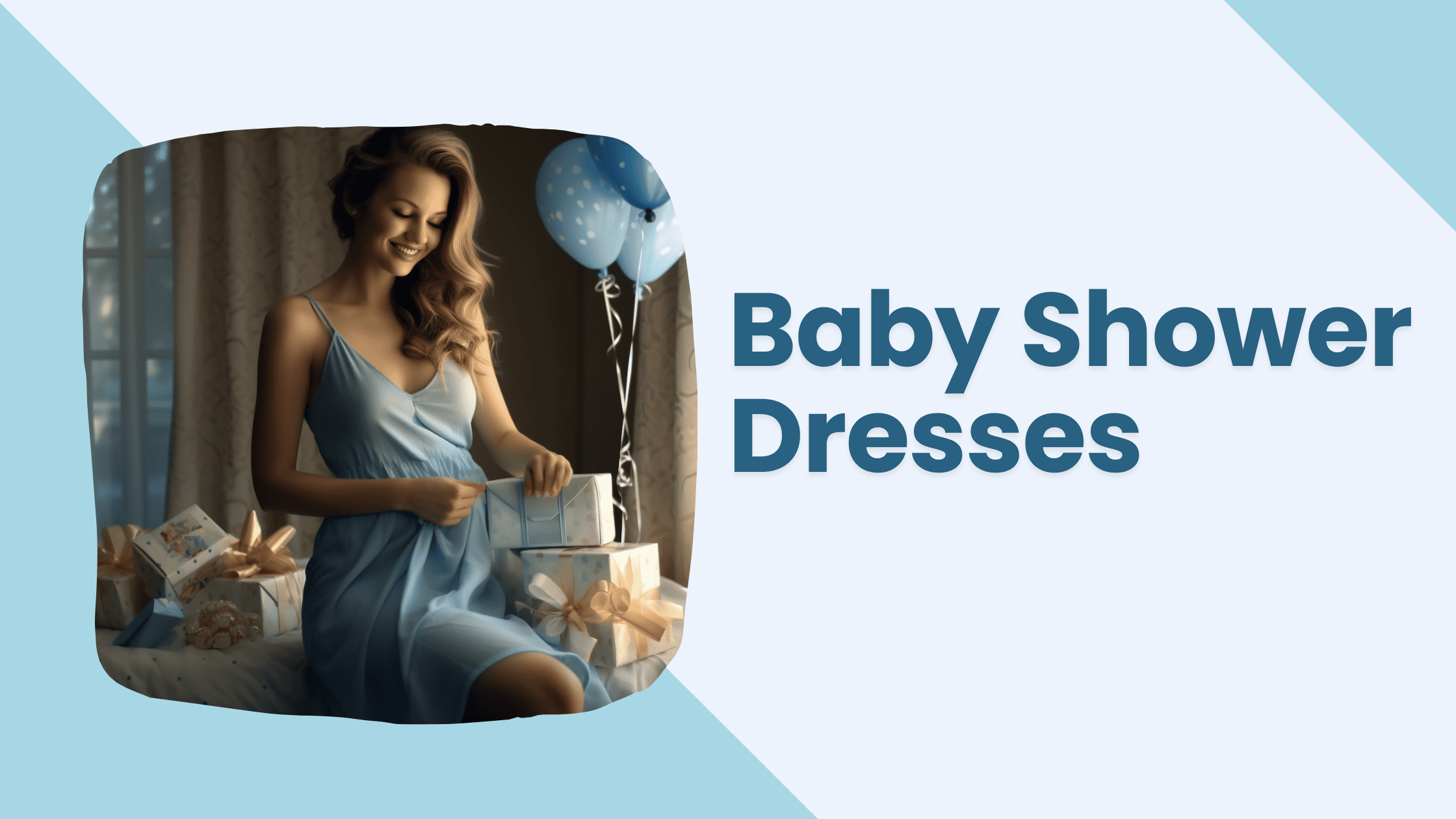 baby shower dresses, opening gifts